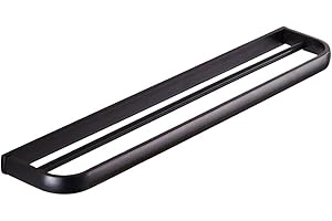 Antique Black Lengthened Double-Pole Towel Bar, Simple Bathroom Towel Holder