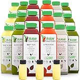 Raw fountain 7 day juice cleanse, 100% natural raw, cold pressed fruit & vegetable juices, detox cleanse weight loss, 42 bottles, 16oz +7 ginger shots