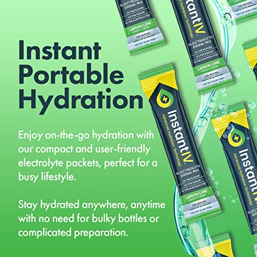 ELECTROLYTES POWDER – 3X ELECTROLYTES,1/2 SUGAR WITH VITAMIN C, B3, B6, ELECTROLYTES POWDER PACKETS FOR HYDRATION, RECOVERY & IMMUNITY, VEGAN & GLUTEN FREE | LEMON LIME – 8 PACKETS