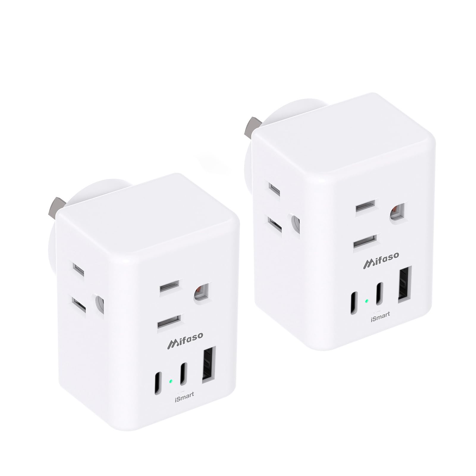 Photo 1 of 2 Pack Australia Plug Adapter, US to New Zealand Travel Plug, Type I Power Plug Adapter 3 Outlets 3 USB Ports, AU Argentina Travel Essentials