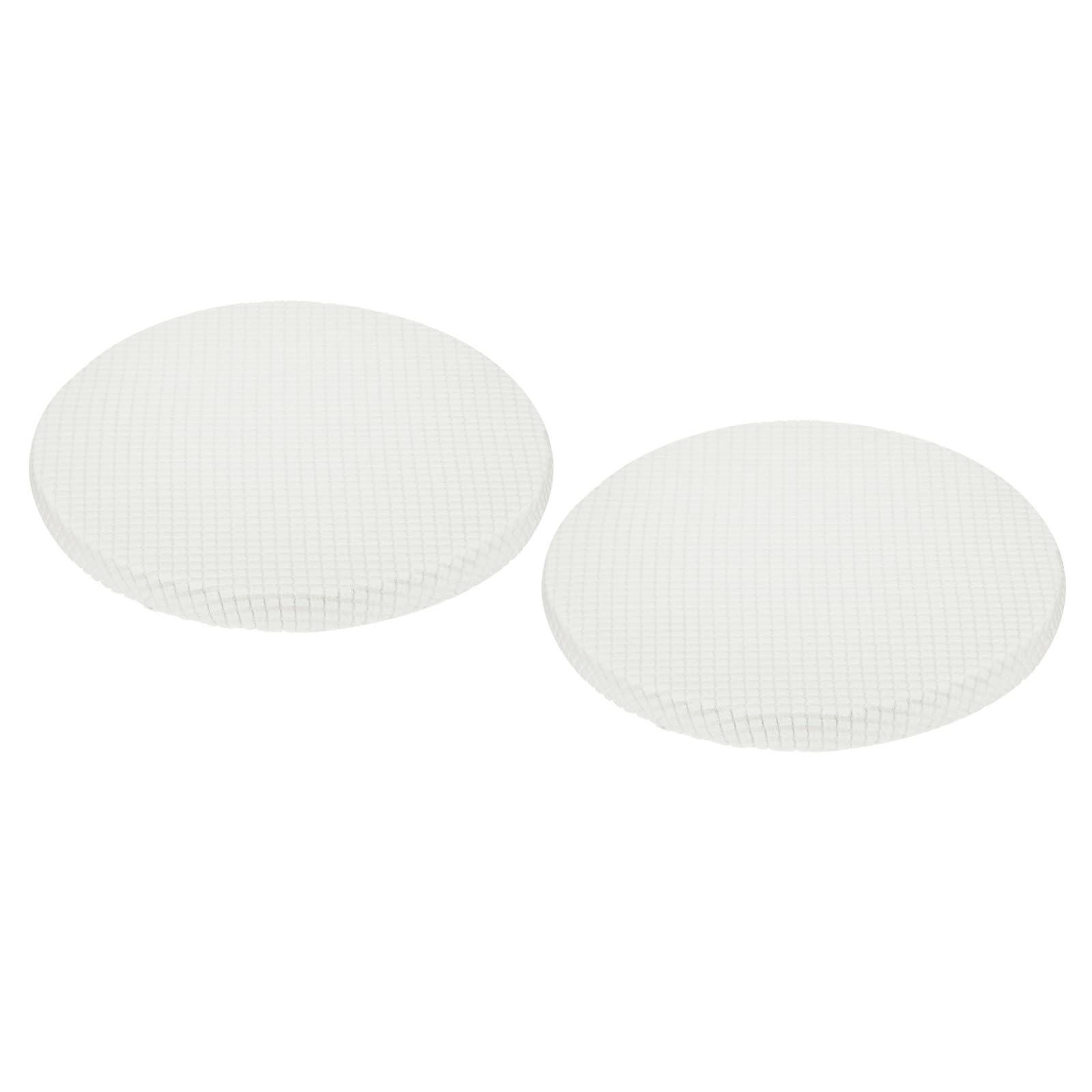 Uxcell Round Bar Stool Covers 2 Pack, Round Chair Covers with Elastic Bands Dia.11-14", Round Seat Cushions for Chairs Stool Slipcovers - White
