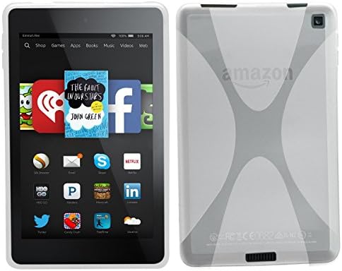 X Series Wave Hydro Gel Protective Case cover for Kindle Fire HD6 (2014 Version) - Clear Transparent (Clear white)