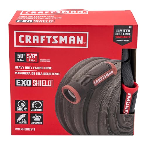 Craftsman CMXMHBB16549 Heavy Duty Fabric Hose 50 Ft.x5/8 in Garden, Black