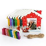 Woodmin Instax 3-inch Wall Decor Hang Frame for Fuji Instant mini/Pringo 231/SP1/Polaroid PIC-300P/Z2300 Films(Christmas, 9 pcs)