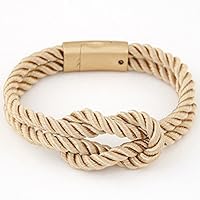 The Crafty Owl Rope Knot Bracelets with Magnetic Clasp-5 Colors-Unisex (Brown)