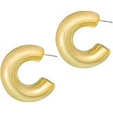 RUOFFETA Acrylic Chunky Hoop Earrings, Lightweight Thick Open Hoops Candy Color Hoop Earrings for Women