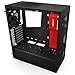 NZXT S340 Mid Tower Computer Case, Matte Black/Red (CA-S340MB-GR)