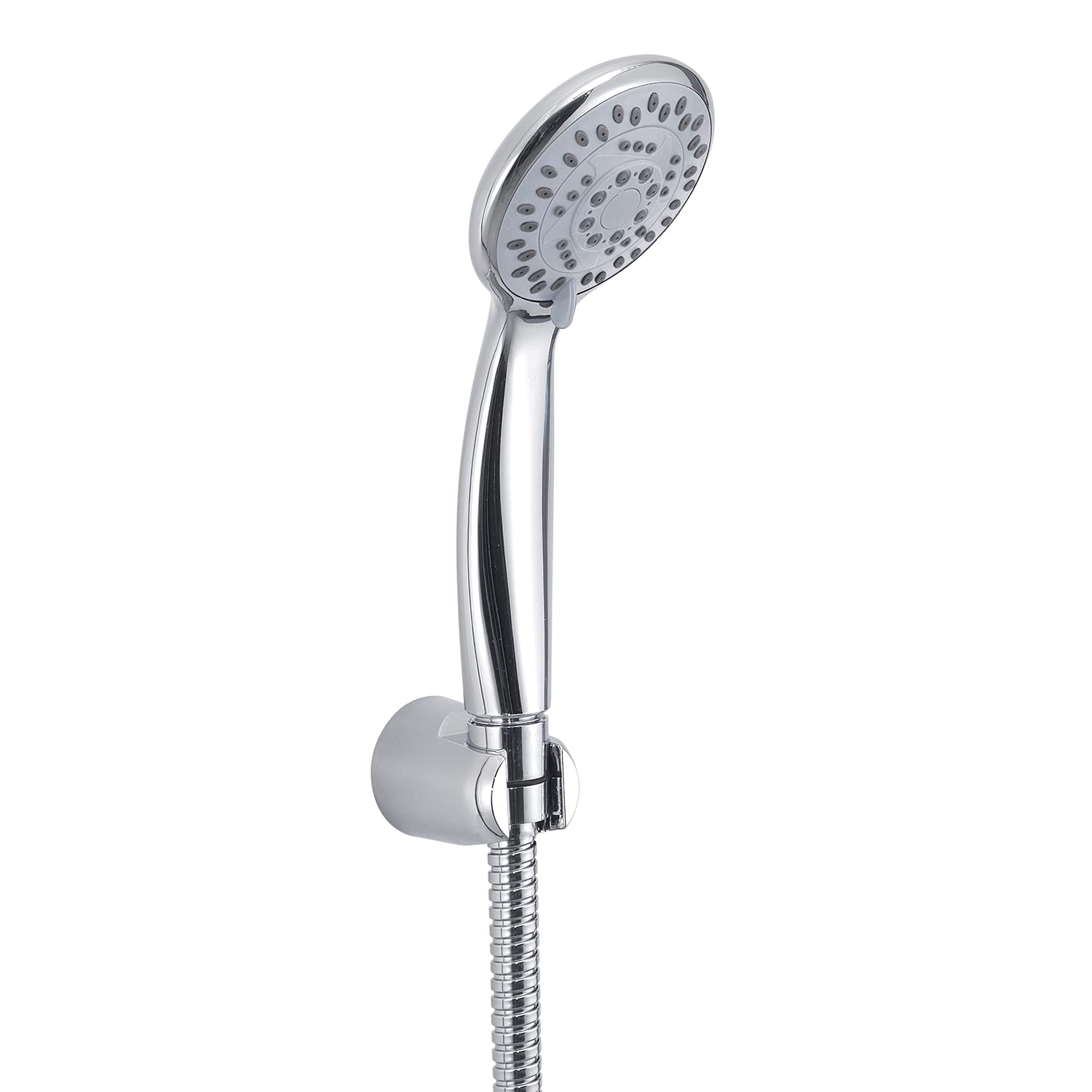 Gedy G-Easy 06 Universal 5 Jet Shower Head, Fixed and Flexible Shower Head, 150 cm, ABS with Chrome Finish, 2 Year Warranty, R&D Design, Sand Filter Included