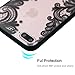 JICUIKE iPhone 7 Plus Case, [Render Print] Phone Cases Henna Paisley Datura Sexy Lace Flower Soft Border + Matte Hard Back Cover for iPhone 8 Plus Shell 5.5 Inch [Black Mandala]