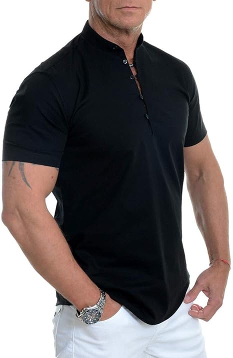 slim fit grandad t shirt