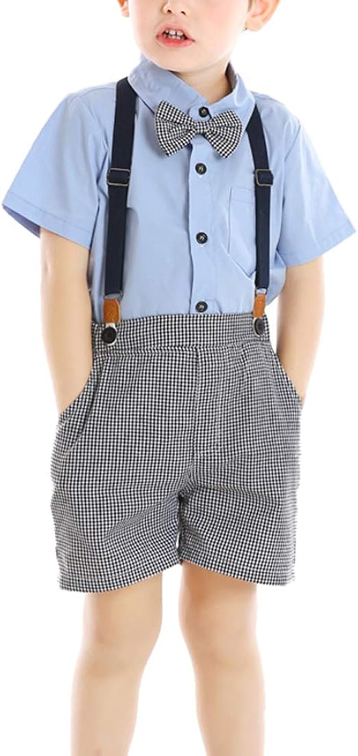 Toddler Little Baby Boys Clothes, Dress Shirt with Bowtie