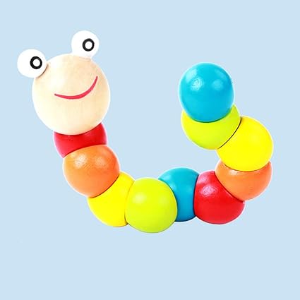 wooden caterpillar baby toy