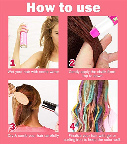 Mojidecor Hair Chalk For Kids Girls Temporary Hair Chalks Colour