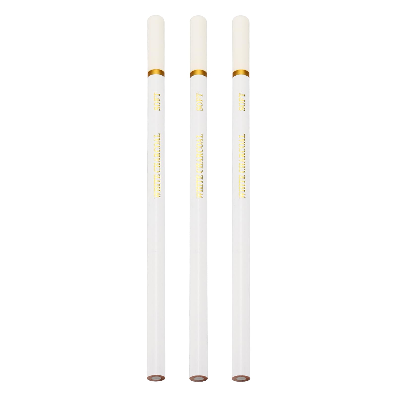 PATIKIL White Pencils, 3PCS White Charcoal Pencils Drawing Pencils Sketching Pencils Art Charcoal Soft Wood for Drawing Sketching Artists