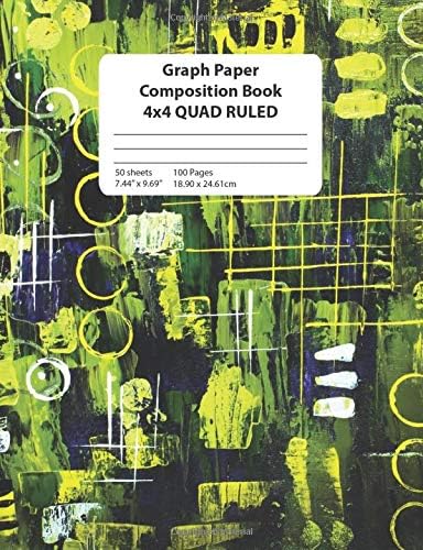 Graph Paper Composition Book: Aurora Borealis Abstract 4x4 Quad Ruled Math and Science Grid Notebook Paperback – 2 Sep 2018
