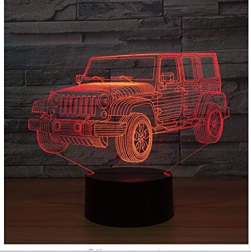 3D Led Night Light Gradient Jeep Shape USB Bedside Bedroom 3D Table Lamp USB Indoor Decor Atmosphere Lamp Birthday New Gift