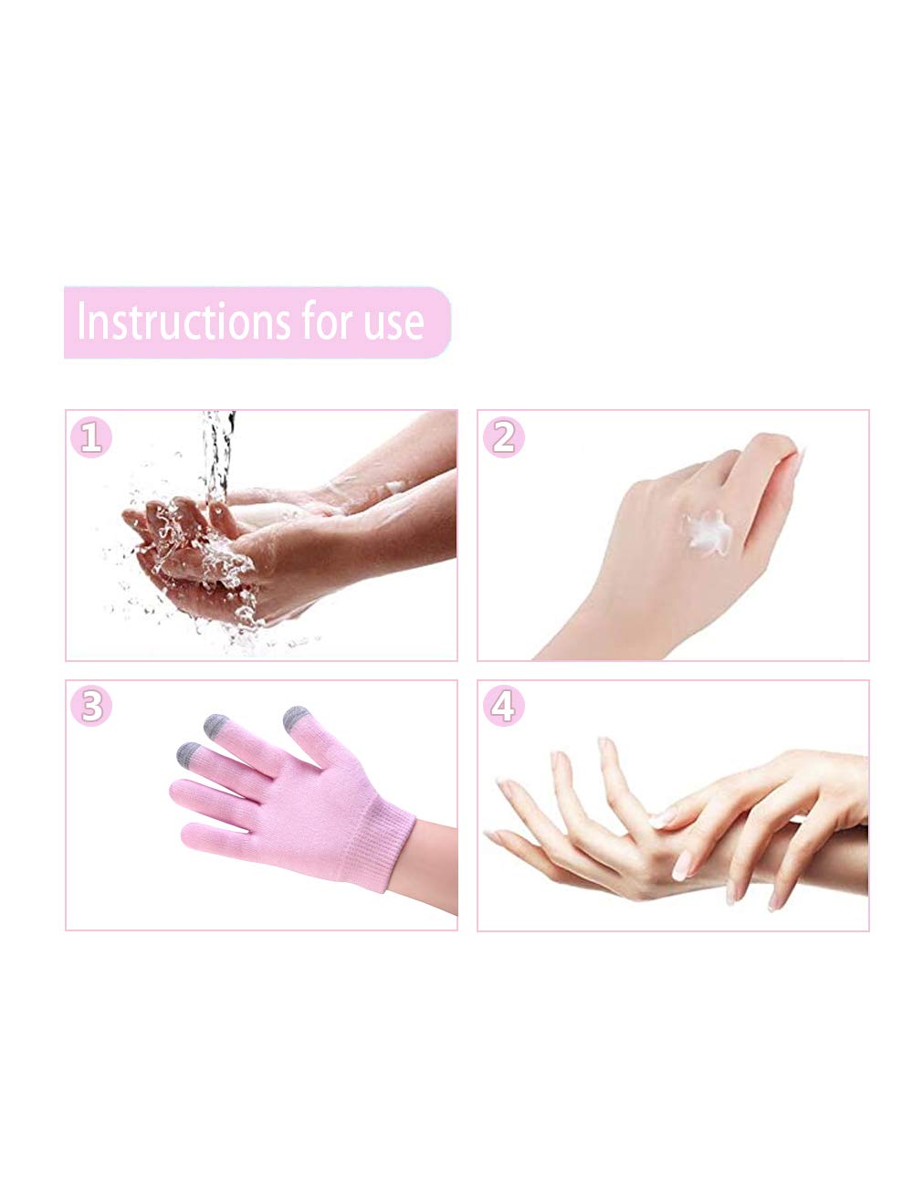 Donfri Gel Moisturizing Gloves Day Night Instantly Repair Eczema Dry Rough and Cracked Hands Sleeping Gloves Spa Gloves with Touchscreen (Full finger with touch screen) : Beauty