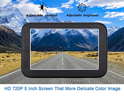 Emmako Wireless Backup Camera and 5'' Monitor System For Cars IP68 Waterproof 6 LED Light Night Vision HD Color Rear View Camera With Guide Lines On/Off - Thumbnail 4