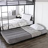 Walker Edison Twin Trundle Metal Bed, Black (Kitchen)