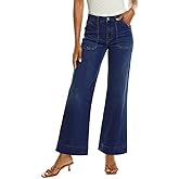ZESICA Wide Leg Jeans for Women Trendy High Waisted Strechy Loose Straight Denim Pants with Pockets