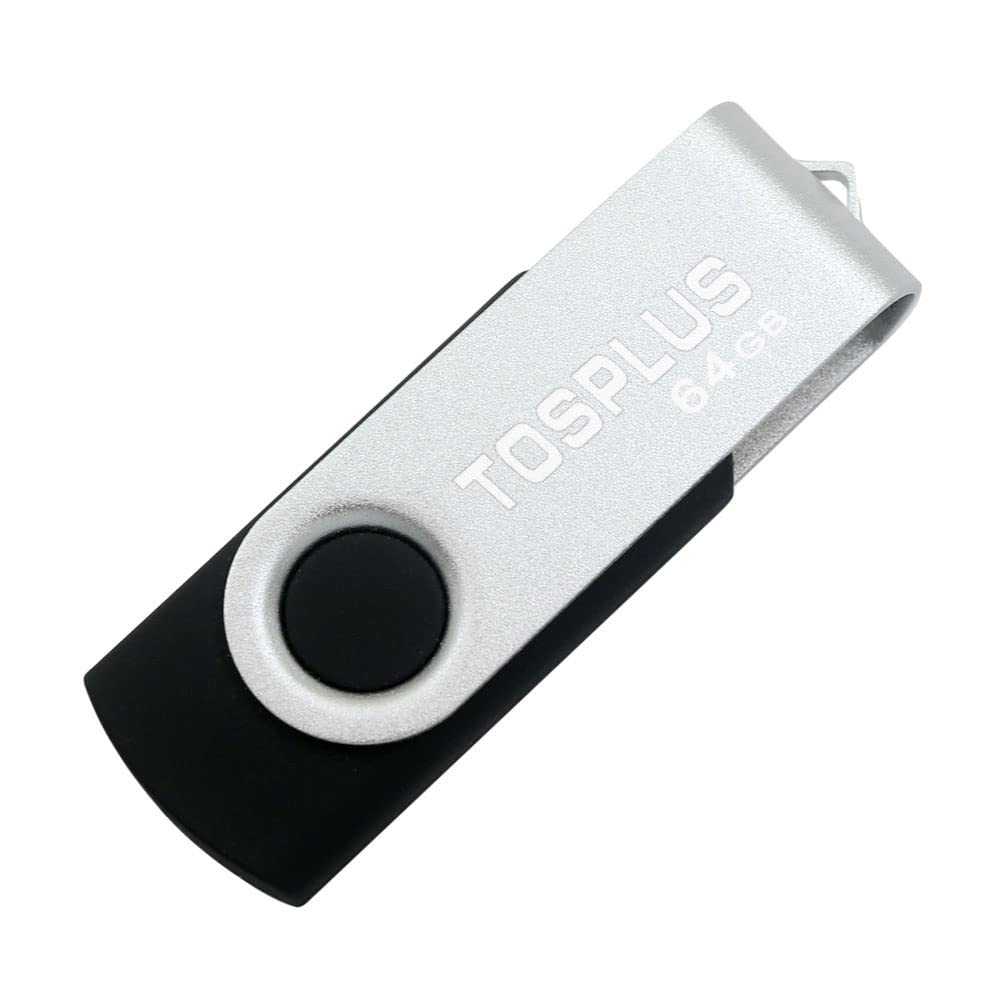 TOSPLUS USB 2.0 Flash Drive 64GB Thumb Drives Memory Stick Jump Drive Zip Drive 2Pack 64GB Black