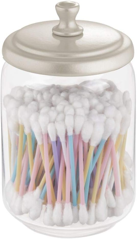 Canisters Home mDesign Modern Glass Bathroom Vanity 