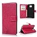 Note 5 Case,Galaxy Note 5 Case - Fashion Wallet Purse 3D Embossed Butterflies Premuim PU Leather Flip Cover Ultra Slim TPU Inner Bumper Hand Strap Magnetic Card Slots Dust Plug by Badalink - Hot Pink