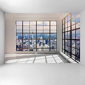 Wall Mural 3D Cityscape Removable Wallpaper Wall Sticker for Bedroom Living Room - 66x96 inches