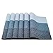 Familamb Placemats for Dining Table Set of 6 Woven Vinyl Washable Table Placemats Table Decoration Heat Insulation Stain Resistant Blue-Strip