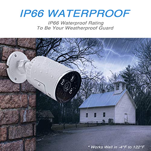 FREDI 3MP Outdoor Security Camera, Surveillance Cameras Outdoor WiFi PoE IP Camera FHD Night Vision, Two-Way Audio, Motion Detection, IP66 Waterproof, Cloud Storage Compatible with iOS/Android Systems - Thumbnail 2