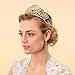 Topwedding Gold Wedding Crown Rhinestone Bridal Tiara Headband Crystal Pageant Headpiece Hair Accessories for Women