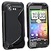 eForCity® TPU Rubber Skin Case Compatible with HTC Droid Incredible 2 / Incredible S, Frost Black S Shape