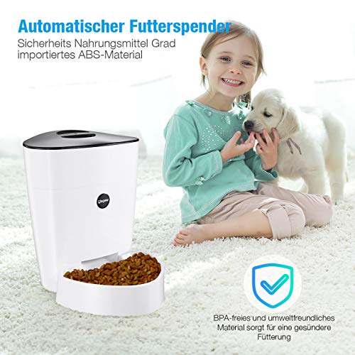 isYoung Geautomatiseerde voederdispenser, 4 liter, voor katten en honden, programmeerbare voederautomaat, Pet Feeder met… - Afbeelding 7