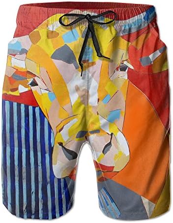 Men's Animals - Domestic A Colorful Cow Stylish Beach Short Boardshot Trunks For Leisure