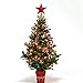 NICEXMAS Christmas Tree Toppers Star Treasures Glittered Decoration Ornament, 9 inch (Red)