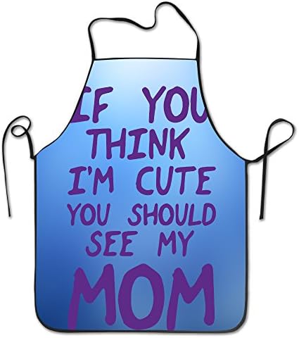 If You Think I'm Cute Kitchen Restaurant Bib Apron's Black Comfortable Men 28.34"x20.47" Apron