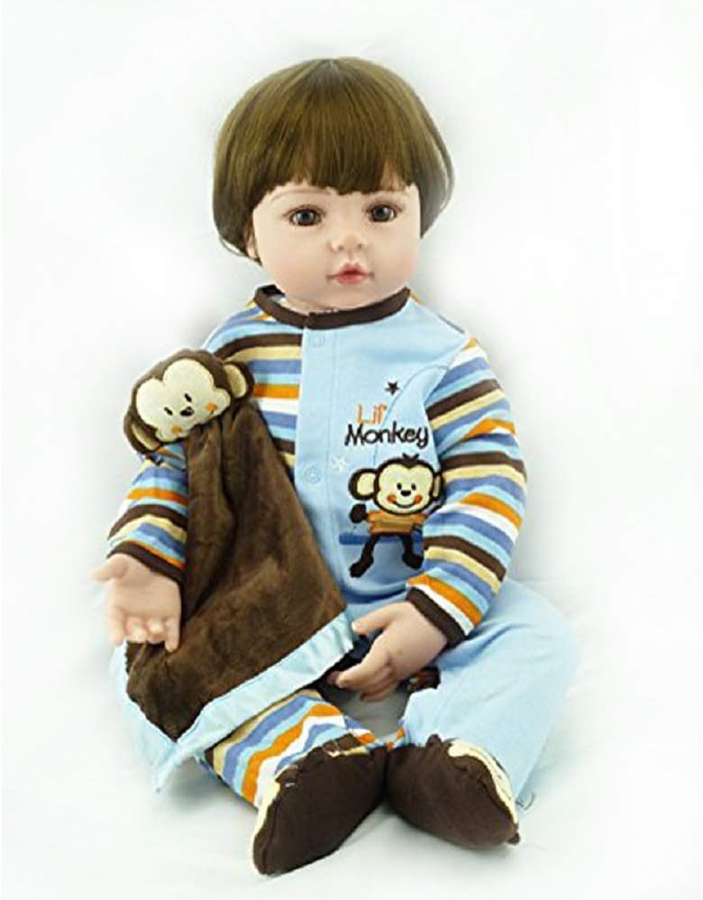 Danping 60CM Soft Silicone Realistic Reborn Toddler Baby Doll, Real Look Life Like Newborn Dolls Boy and Girl Twins Toy (boy)