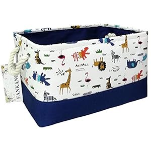 FANKANG Rectangular Laundry Basket Nursery Storage Fabric Storage Bin Storage Hamper,Book Bag,Gift Baskets (Animals)