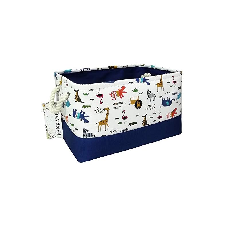 FANKANG Rectangular Laundry Basket Nursery Storage Fabric Storage Bin Storage Hamper,Book Bag,Gift Baskets (Animals)