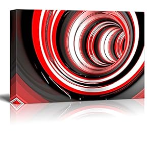 Canvas Prints Wall Art - Abstract Striped 3D Circles | Modern Home Deoration/Wall Art Giclee Printing Wrapped Canvas Art Ready to Hang - 12" x 18"