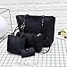 Hot Sale! Clearance! Women Bag,Todaies 4Pcs Women Pattern Leather Shoulder Bag+Crossbody Bag+Handbag+Wallet (4 Pc, Black)