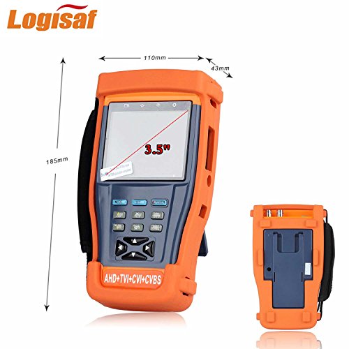 Logisaf 4 in 1 CCTV Tester Video Monitor Tester for AHD TVI CVI CVBS Cameras, 3.5" LCD Monitor, 12V DC Power Out, PTZ Test, Cable Test, Audio&Video Test Rechargeable Battery - Thumbnail 2