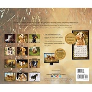 LANG - 2018 Wall Calendar - "Love Of Dogs", Artwork by John Silver - 12 Month - Open 13 3/8" X 24"