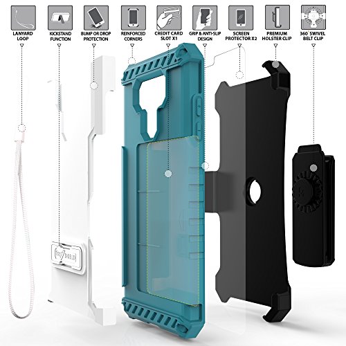 LG G6 Case, Trishield Durable Shockproof Rugged Full Body Protection Armor Phone Cover With Built in kickstand Card Slot Belt Clip Holster Screen Protector Lanyard Loop Parasailing