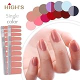 HIGH'S Single Color Series Classic Collection Manicure Nail Polish Strips Nail Wraps, Peach Puff
