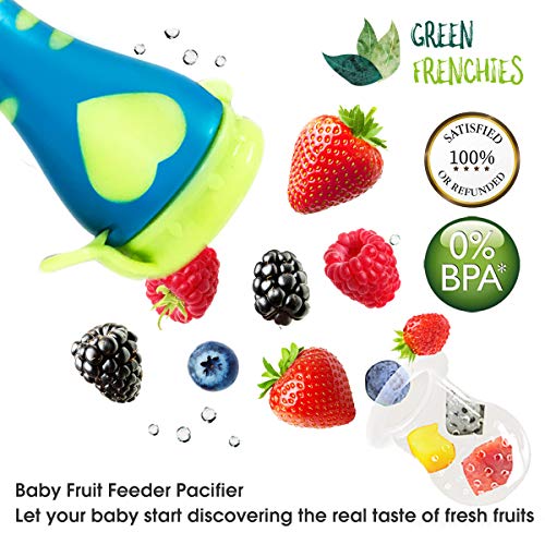 G.F. Baby Food Feeder, Silicone Teether Feeder, Mesh Fruit Pacifier, 2 Units, Silicone Fresh Food Feeder, Infant Teething Toy, Boys