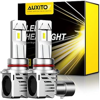 AUXITO 9005 LED Headlight Bulbs 12000LM Per Set 6500K Xenon White Mini Size HB3 Wireless Headlight, Pack of 2