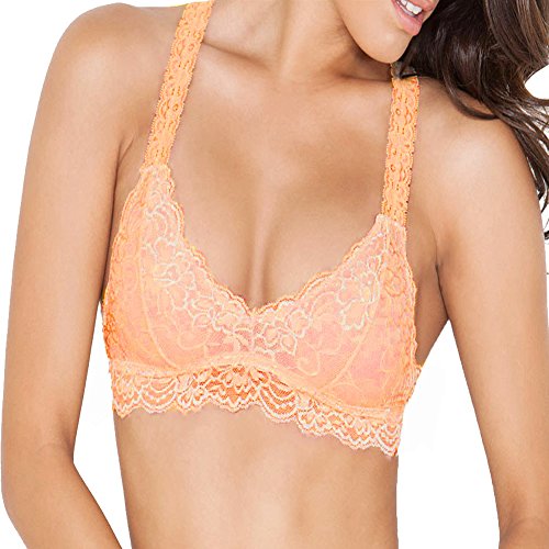 Floral Lace Bralette Racerback Bustier Crop Top Sheer Unpadded Cami Tank Shirt