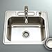 Houzer Glowtone Stainless Steel Kitchen Sink: 25 Inch Drop-in Topmount 4-Hole Single Bowl with Strainer, Durable & Versatile, Essential for Home & Apartment: 2522-9BS4-1