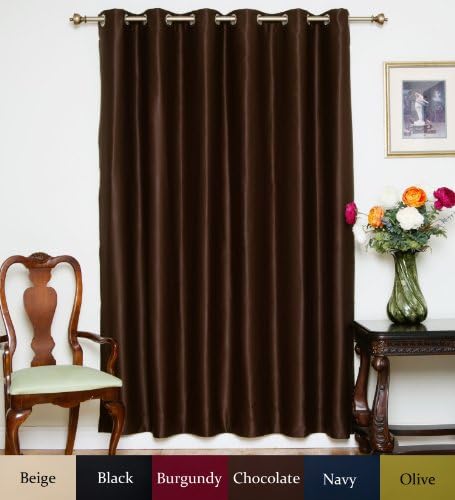 Chocolate Wide Width Nickel Grommet Top Thermal Insulated Blackout Curtain 80 Inch Wide By 120 Inch Long Panel